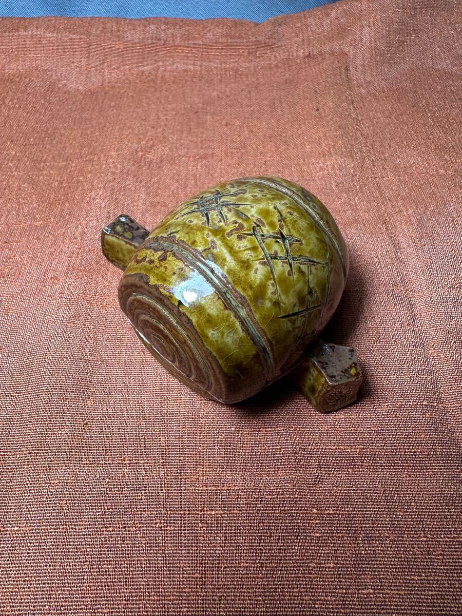 置物 香合 在銘 高取小槌香合 時代物 茶道具 陶器 希少拍卖