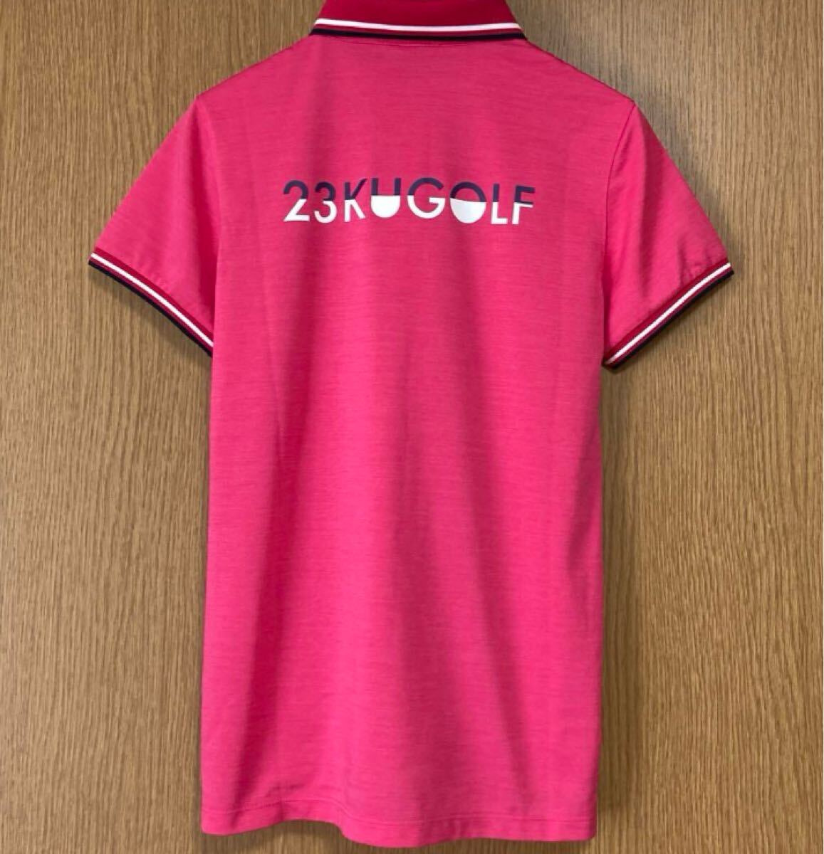 ☆新品同様☆超美品☆ オンワード 23区 ゴルフ レディース 半袖 ポロシャツ マゼンタ ピンク シンプル Ⅰ春夏 ウエア拍卖