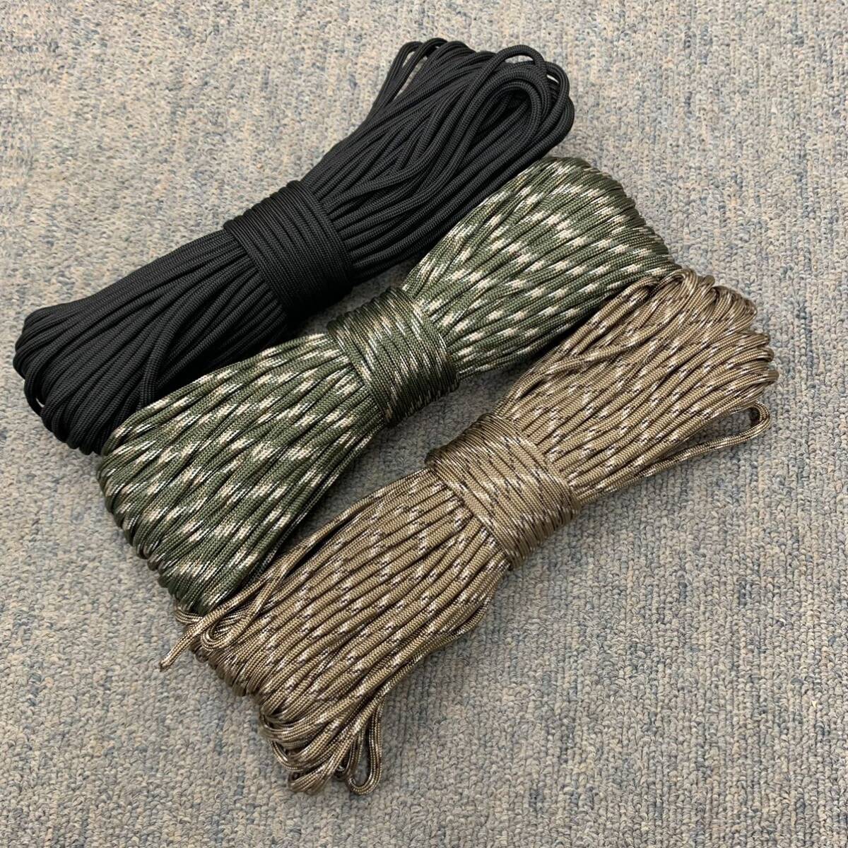 【新品未使用】パラコード 100ft 約30.5m 4mm 3色セット 550②拍卖