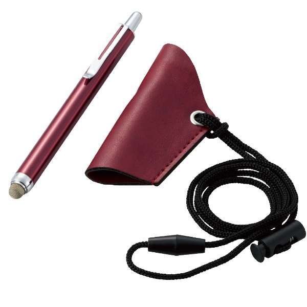 エレコム 導電繊維タッチペン 外出先でのタッチパネルやボタン操作に最適 ストラップ付 ノック式 スマホ/タブレット用 354拍卖