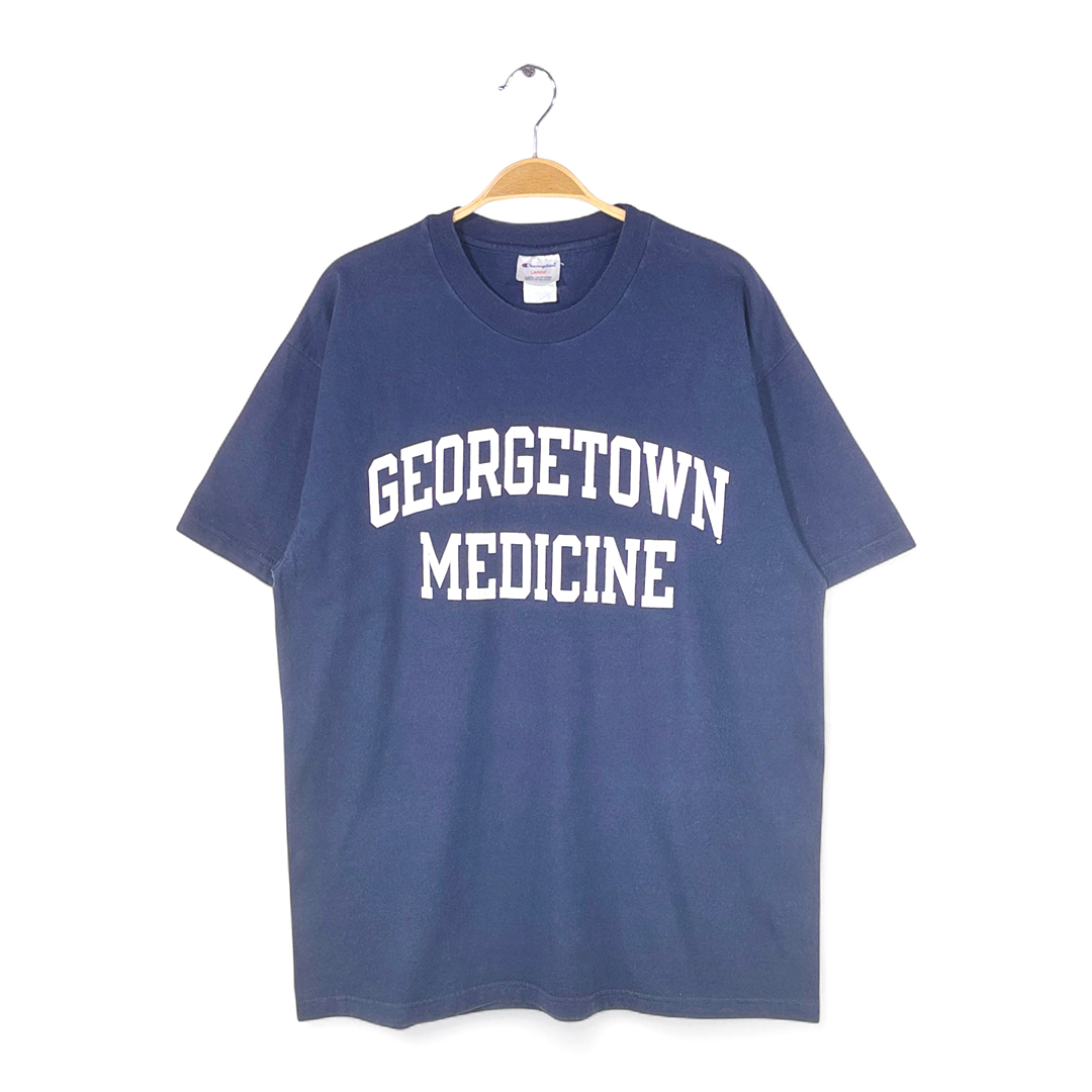 【送料無料】00s チャンピオン メキシコ製 Tシャツ カレッジ アーチロゴ ネイビー GEORGETOWN MEDICINE CHAMPION メンズM 古着 @BD0054拍卖