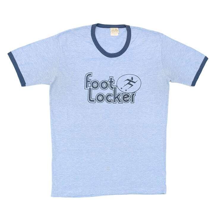 70s 80s フットロッカー 霜降りブルー リンガーTシャツ ヴィンテージTシャツ FOOTLOCKER XL相当 古着 @BE0014拍卖
