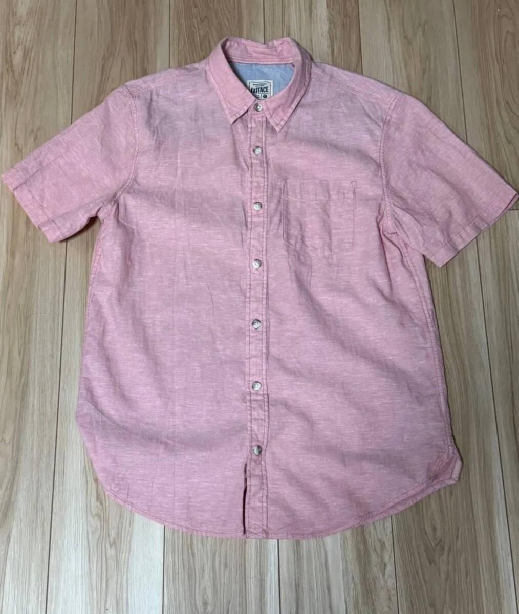 【美品】FATFACE リネンブレンド 半袖 シャツ ピンク Sサイズ UKブランド拍卖
