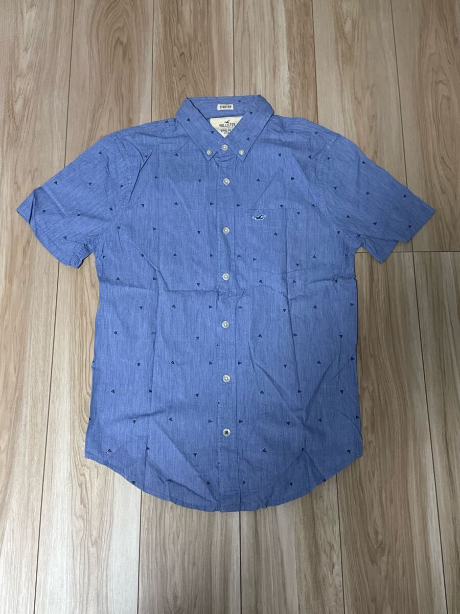 Hollister 半袖シャツ XSサイズ ライトブルー柄拍卖