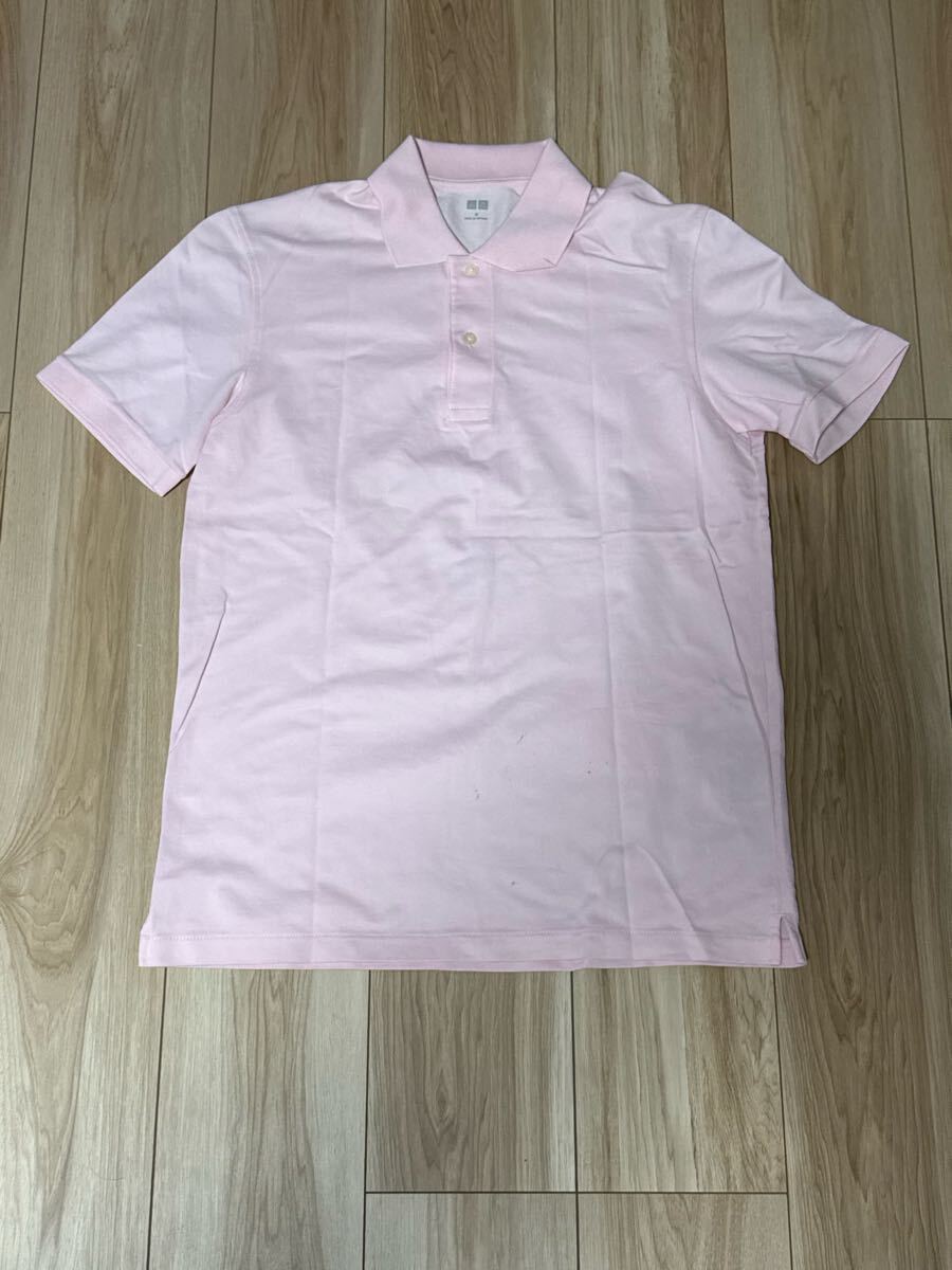 ユニクロ ドライカノコポロシャツ ピンク Mサイズ 汚れあり拍卖