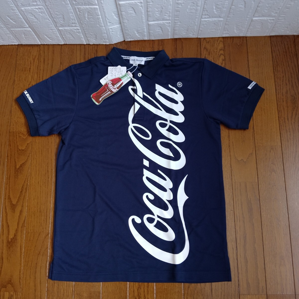 47【新品】タグ付き Jack Bunny golf ジャックバニーゴルフ ゴルフウェア 半袖ポロシャツ メンズサイズ L コカ・コーラコラボ拍卖
