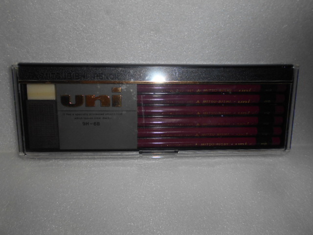 ②三菱鉛筆 uni HB 1ダース(12本) 消しゴム付き パッケージフィルム汚れあり拍卖