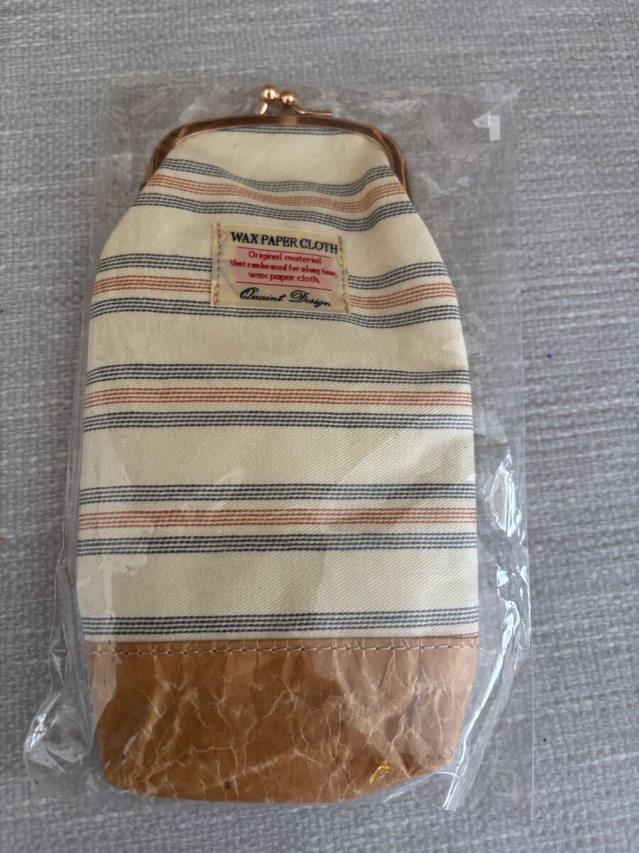 【新品未使用】がま口 ペンケース メガネケース ケース 小物入れ ストライプ拍卖