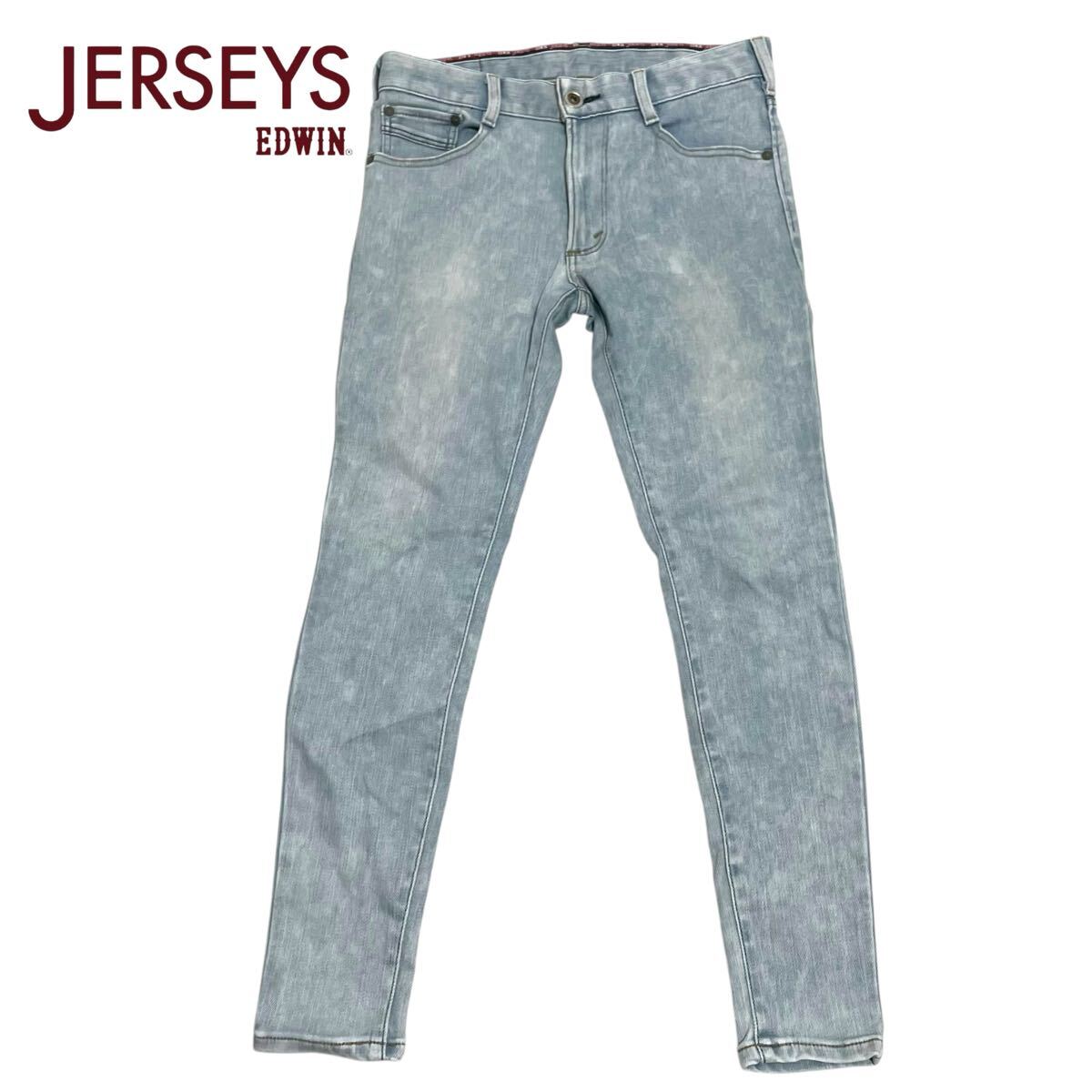 EDWIN JERSEYS ER27 /エドウィン ジャージーズ メンズ タイトテーパード スキニーパンツ ストレッチ ライトブルー M O-2486拍卖