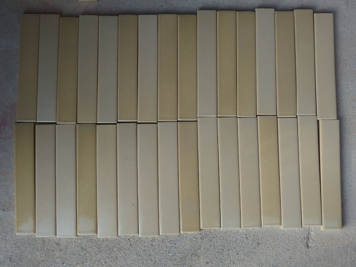 ☆取りに来ていただける方限定 岐阜県土岐市 薄茶ボーダータイル 30本セット 現品限り ガーデニング DIYに☆拍卖