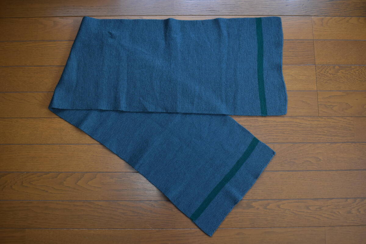 ドイツ軍 ウールマフラー グレー × グリーンライン 中古 独軍拍卖