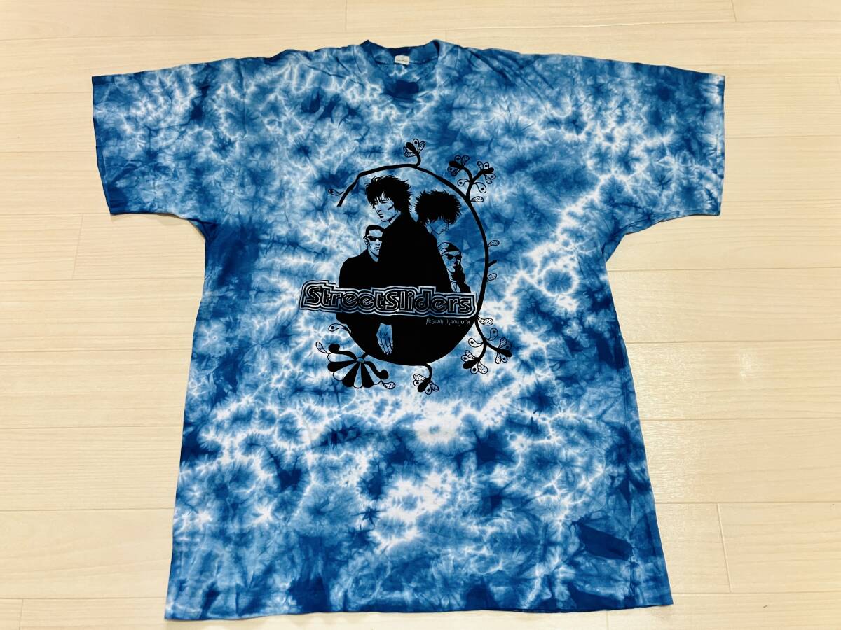 ストリートスライダーズ 上條淳士 B⑨ Tシャツ 青 Atsushi Kamjo'95 美品 グッズ The Street Sliders ロックバンド拍卖