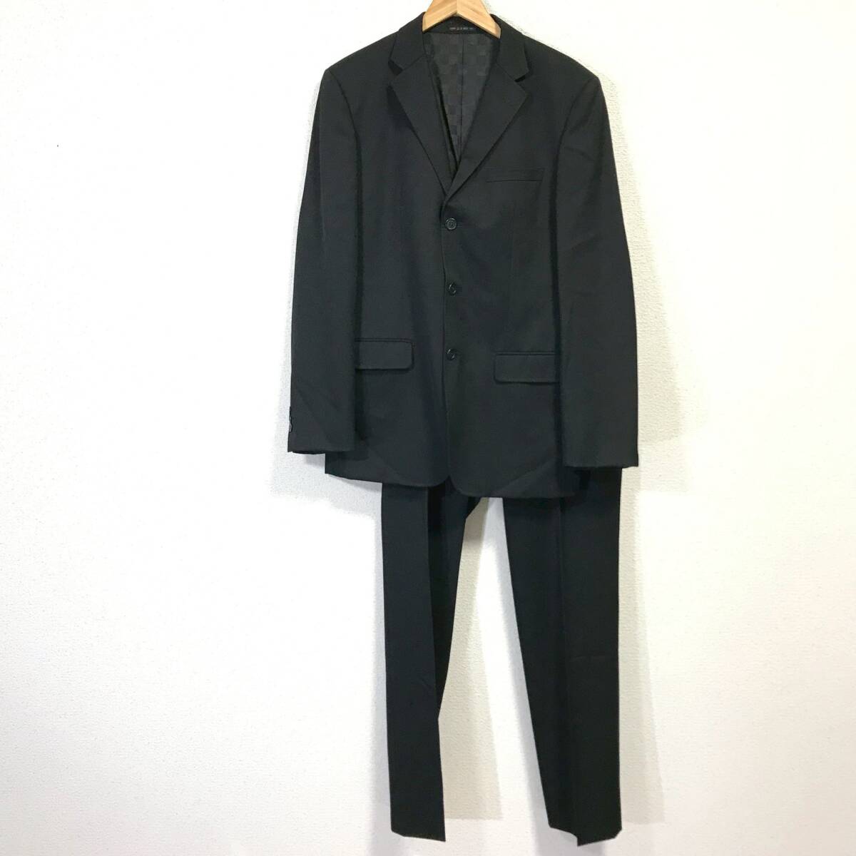 f3268dA COMME CA DU MODE MEN コムサデモードメン サイズ上L下M 上下セット シングルスーツ セットアップ ブラック ファイブフォックス拍卖