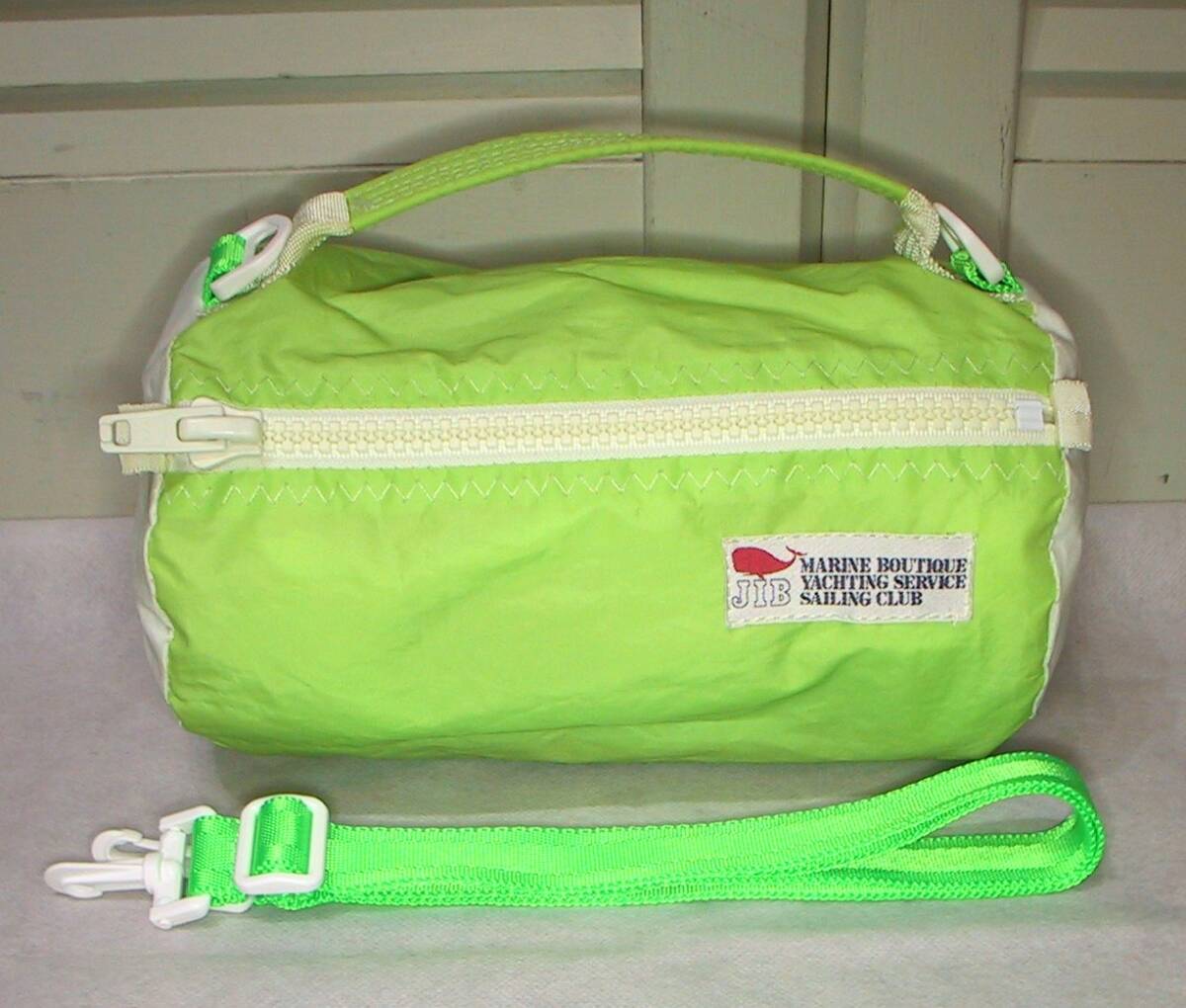 JIBジブ ダッフルバッグ ショルダーバッグ トート/ミニボストン 斜めがけショルダー2wayセイルクロス ライトグリーン クジラ1~2回使用美品拍卖
