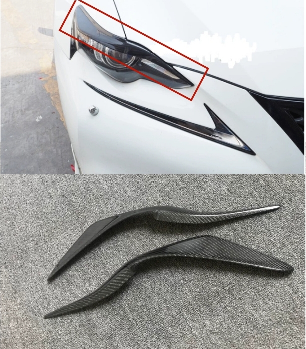 レクサス IS300 250 IS200T 2013-2016年 カーボン製 ヘッドライトカバー アイライン 外装2個セット拍卖