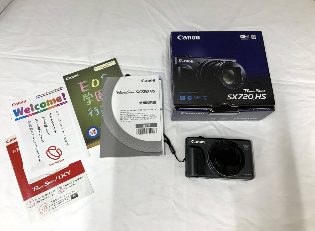 【3653/0717】Canon Power Shot SX720HS 40x OPTCAL zoom 4.3-172.0mm 1:3.3-6.9 本体のみ バッテリーなし 動作未確認拍卖