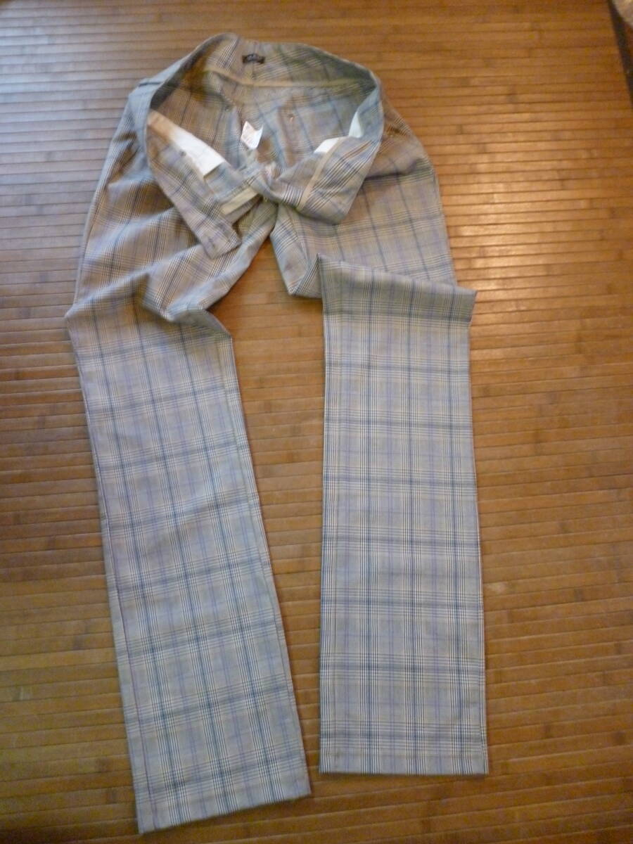 883-109♀:me & me couture ミーアンドミークチュール カジュアルパンツ size.? 色.グレー×チェック 輸入古着 イタリア製拍卖