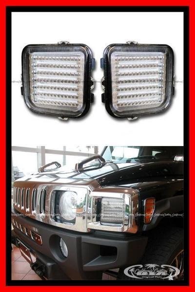 【即納/クローム】ハマーH3 LED クリスタル LED パークシグナル ランプ ライト H3 フロント グリル ヘッド ウインカー 左右 06-09y H3 最安拍卖