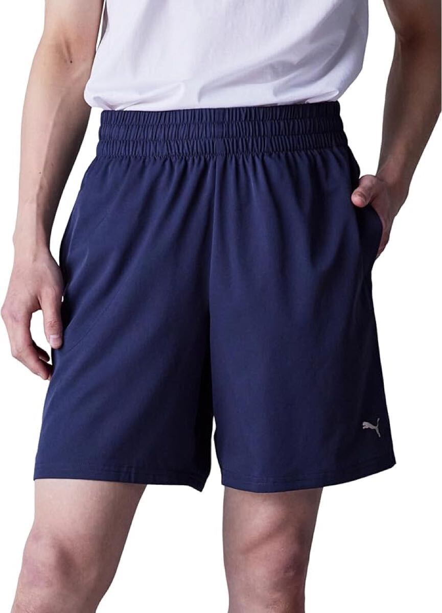 PUMA ネイビー ハーフパンツ Lサイズ トレーニング ジム スタジオ ショート ショートパンツ プーマ拍卖
