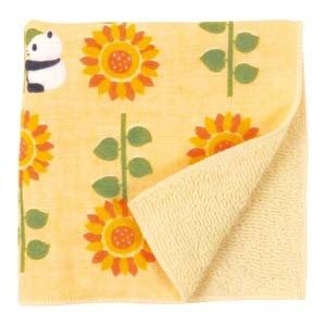 濱文様 和たおる セミウォッシュ 向日葵とパンダ ハンドタオル クリックポスト可拍卖