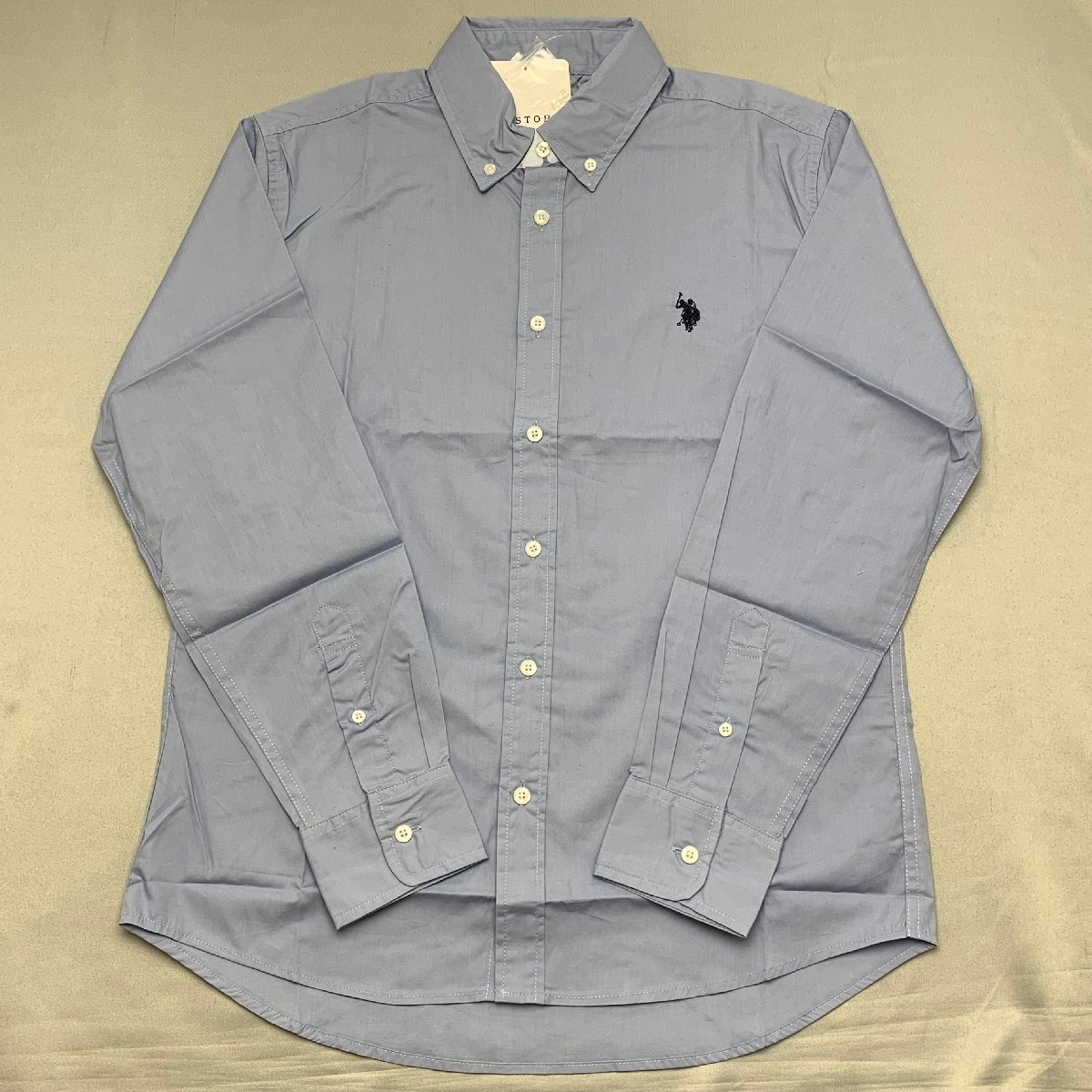 【送料無料】【新品】US.POLO.ASSN メンズ 長袖ボタンダウンシャツ(コットン100%) L ライトブルー★43700拍卖