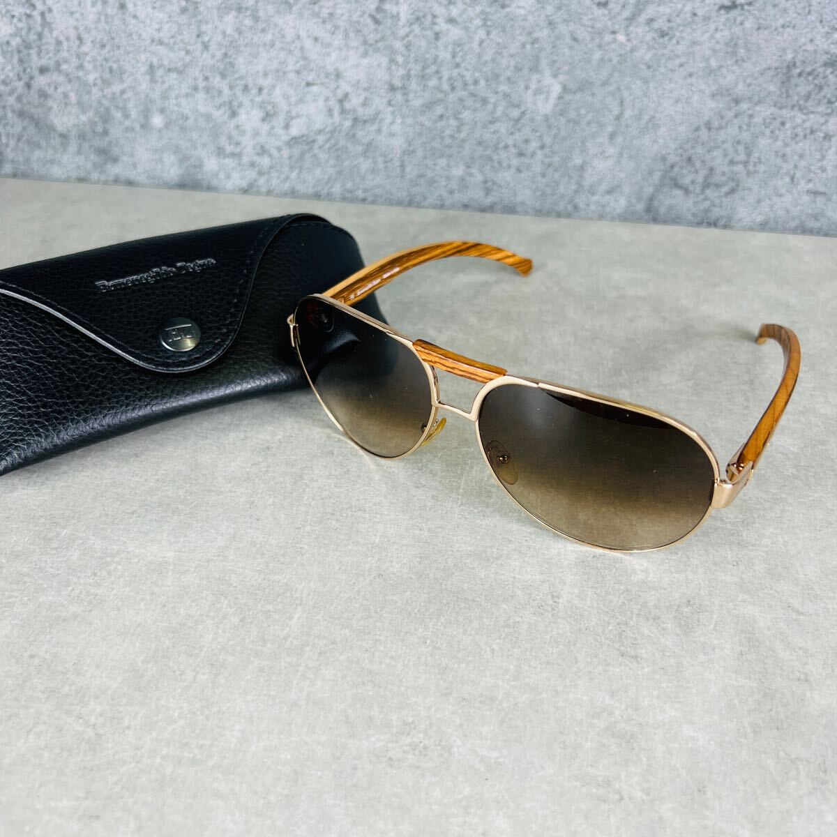 1スタ Ermenegildo Zegna エルメネジルド ゼニア サングラス SZ3122 ウッドフレーム メガネ 眼鏡 HA34拍卖