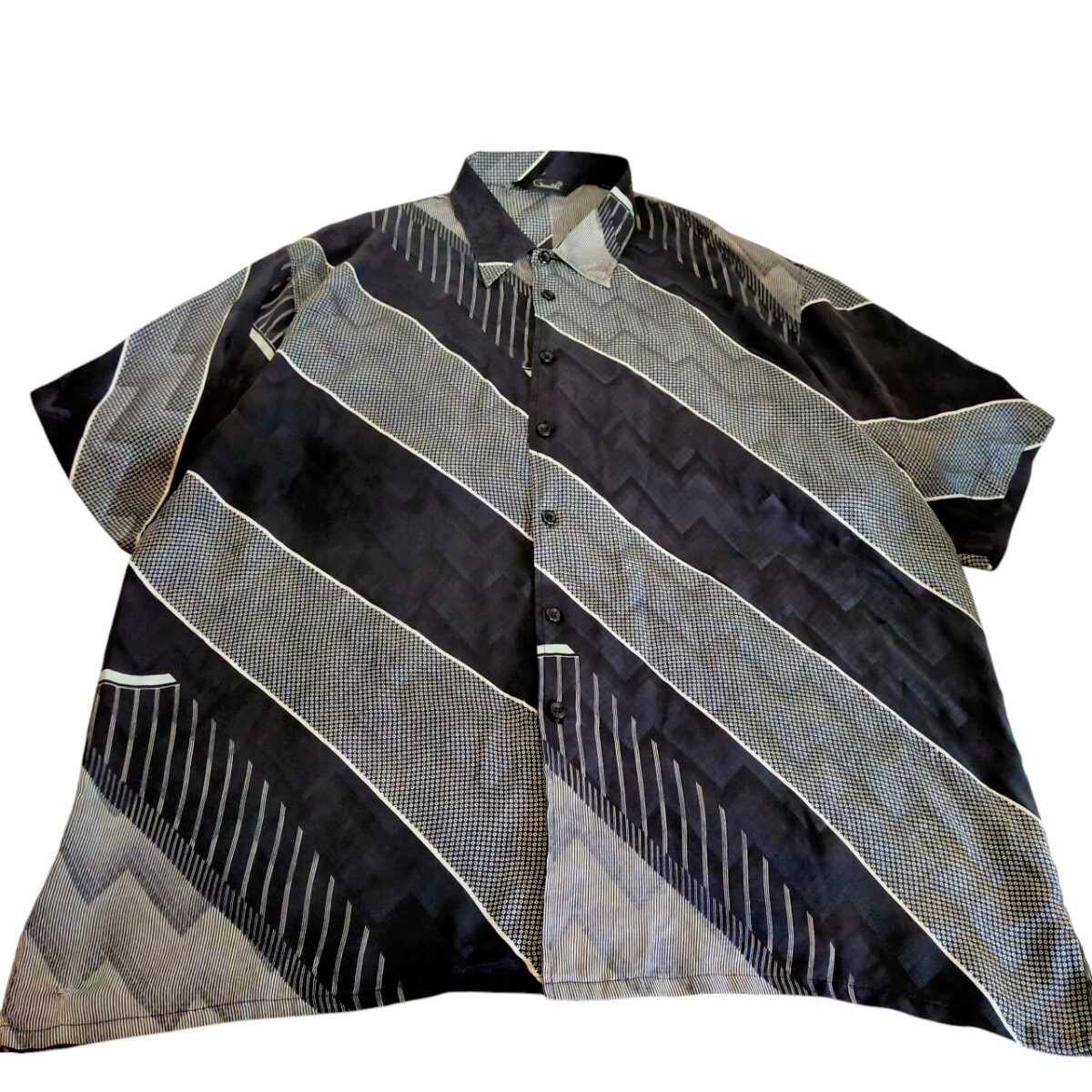 古着 genelli 半袖シャツ シルクシャツ 柄シャツ 90s拍卖