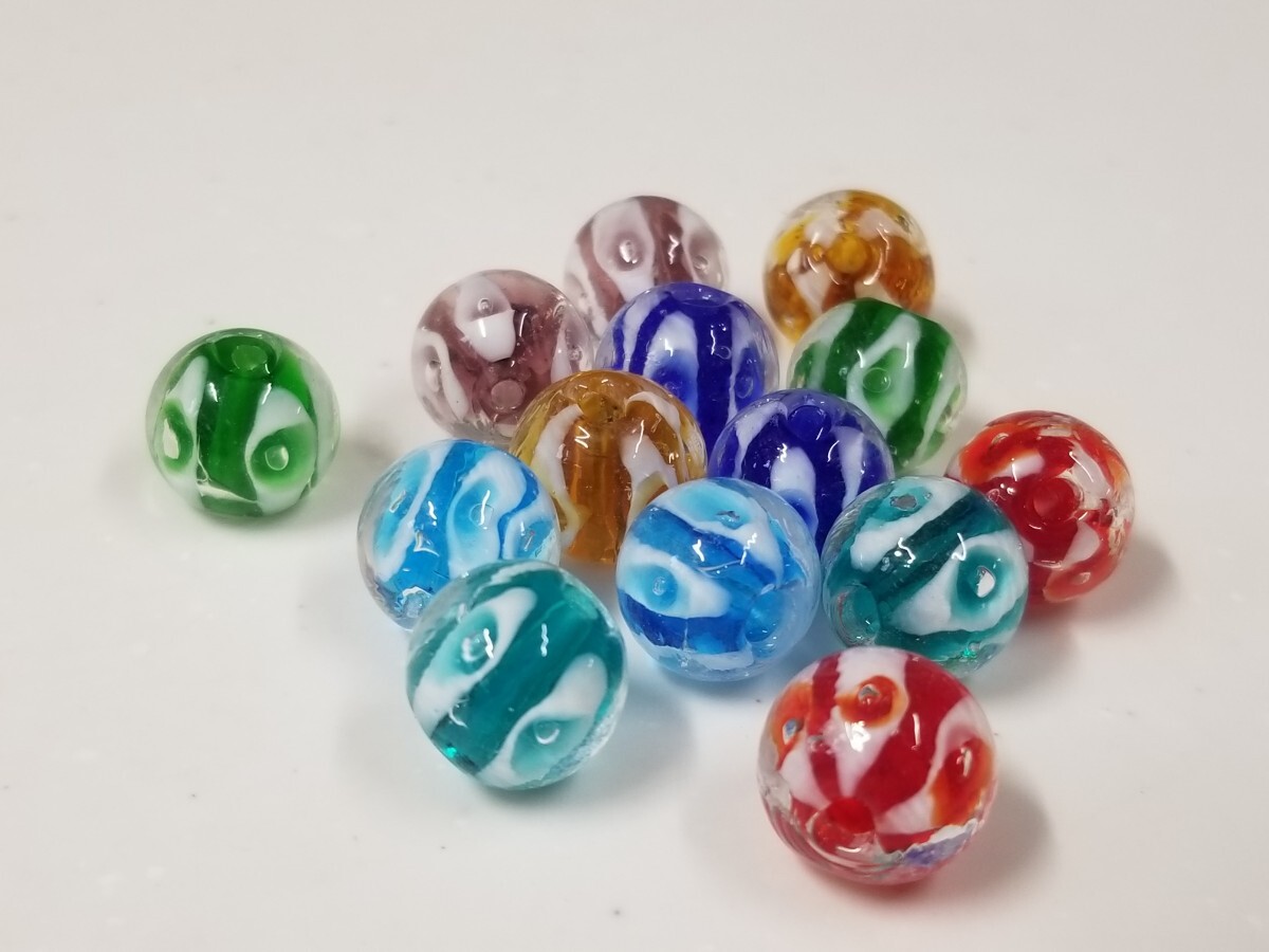 とんぼ玉 12ミリ 丸玉 ガラスビーズ拍卖