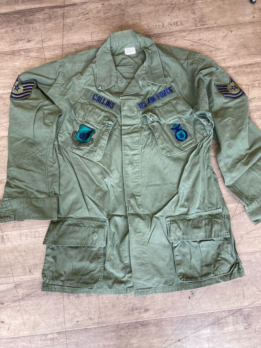 ビンテージ US AIR FORCE COLLINS リップストップ シャツ ジャケット ミリタリー 米軍 古着拍卖