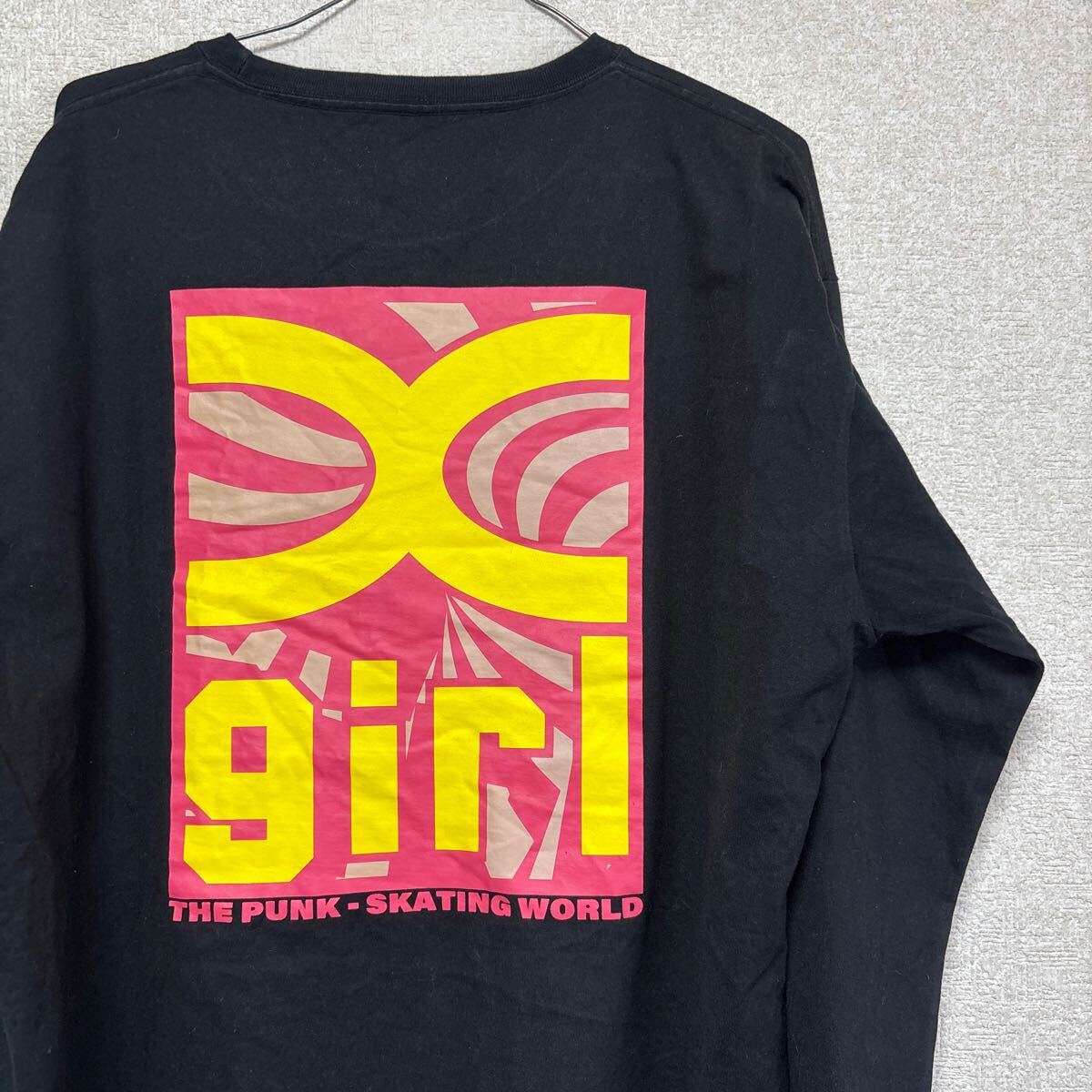 エックスガール X-GIRL TWISTED BOX LOGO TEE ツイスト ボックス ロゴ バックプリント ロンT 長袖 レトロ ブランド レディースXLサイズ拍卖