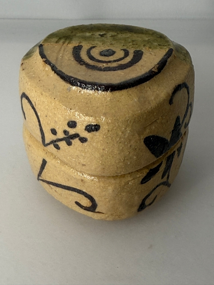 茶道具 織部 香合 奥磯太覚 未使用品拍卖