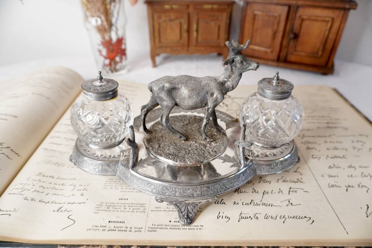 イギリス アンティーク シルバープレート インクスタンド拍卖