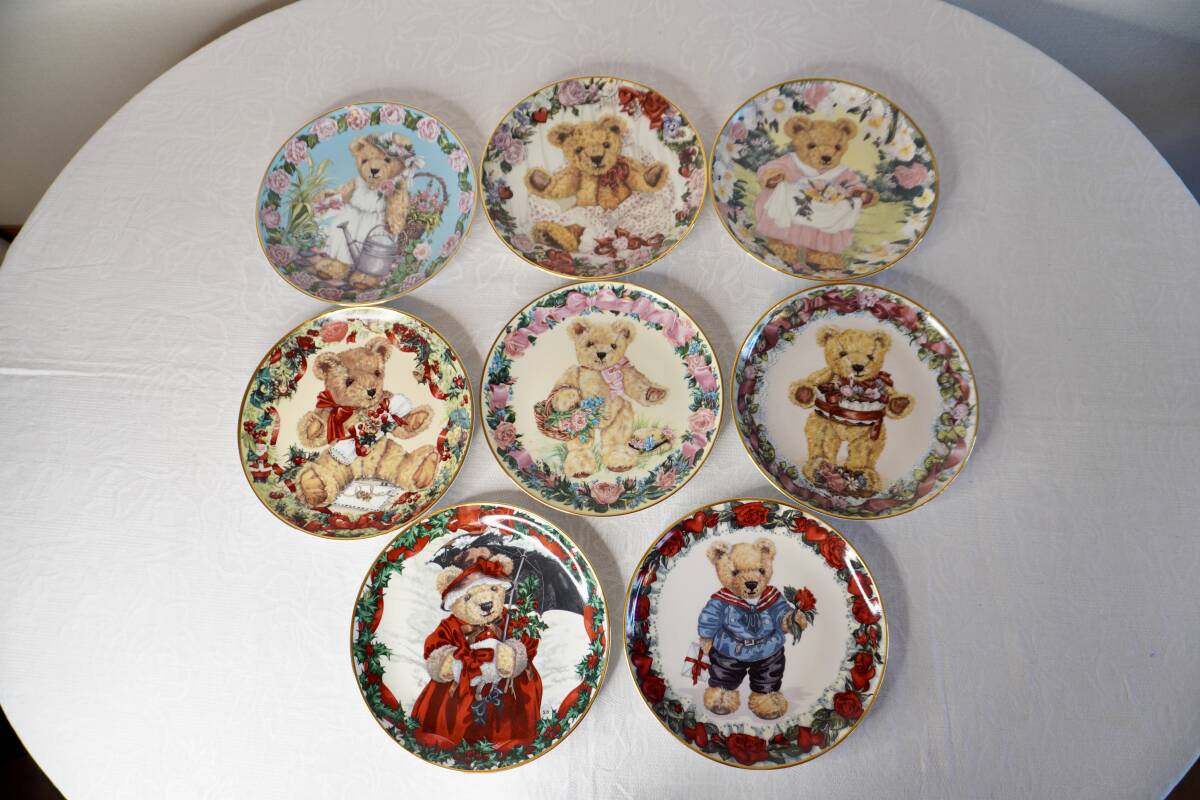 Franklin Mint テディベア 絵皿 8枚セット コレクションプレート拍卖
