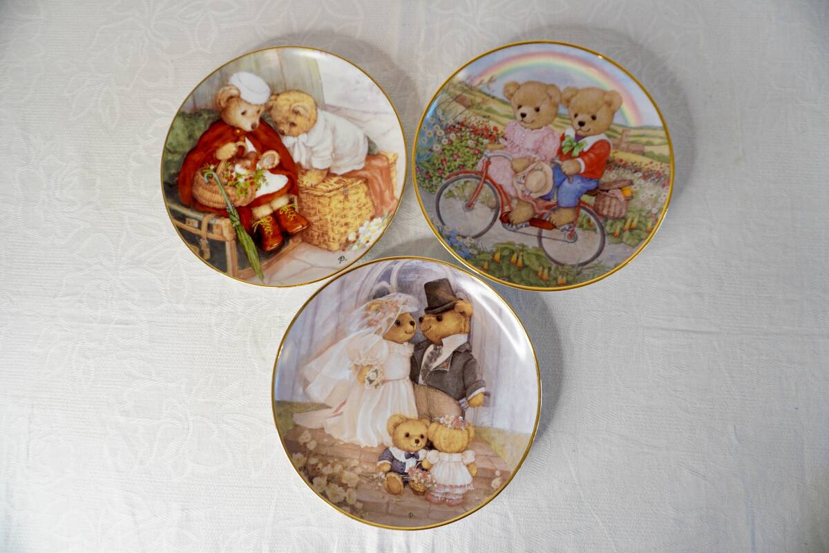 Franklin Mint テディベア 絵皿 3枚セット コレクションプレート拍卖