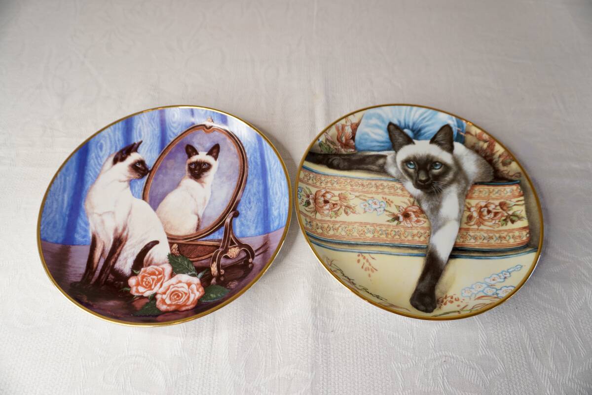 Franklin Mint 猫 絵皿 2枚セット コレクションプレート拍卖