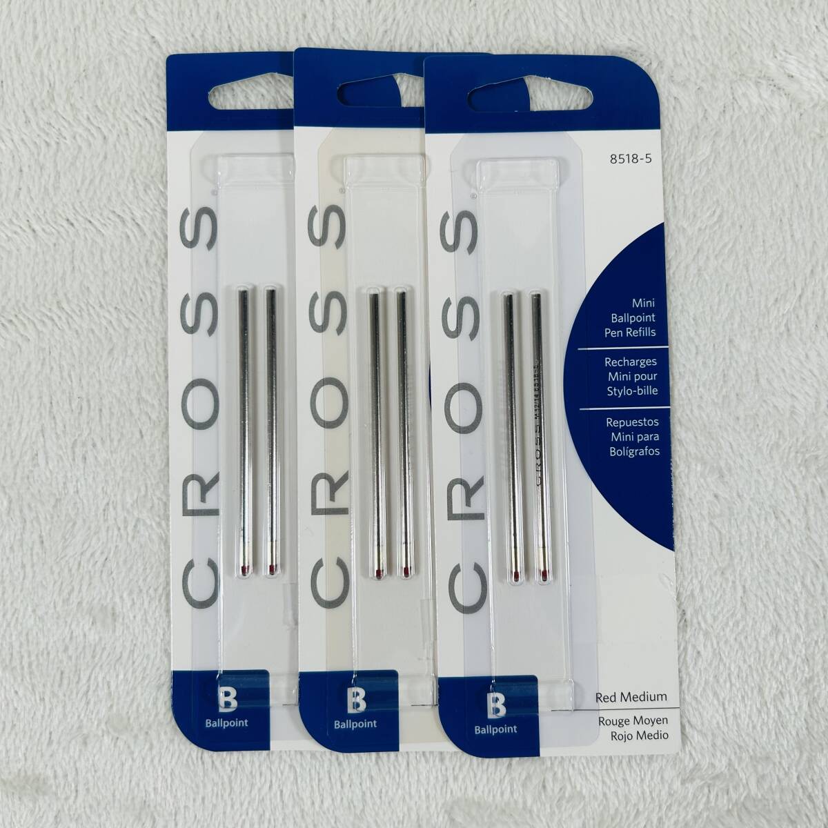 新品未開封 純正 CROSS クロス 8518-5RED ミニボールペン用リフィル(赤インク・中字)レッド 替え芯 6本拍卖