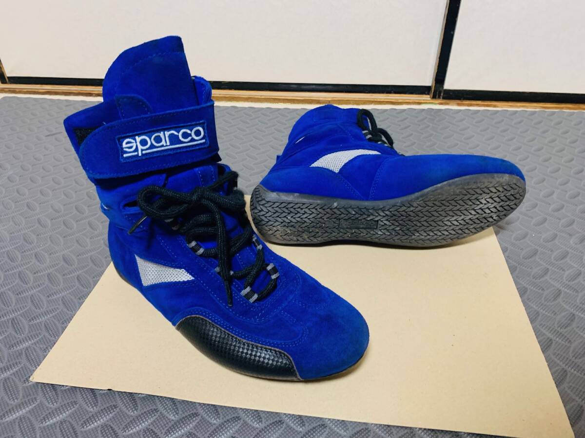SPARCO スパルコ レーシングシューズ 26cm相当 ブルー 41 ハイカット ドライビングシューズ拍卖