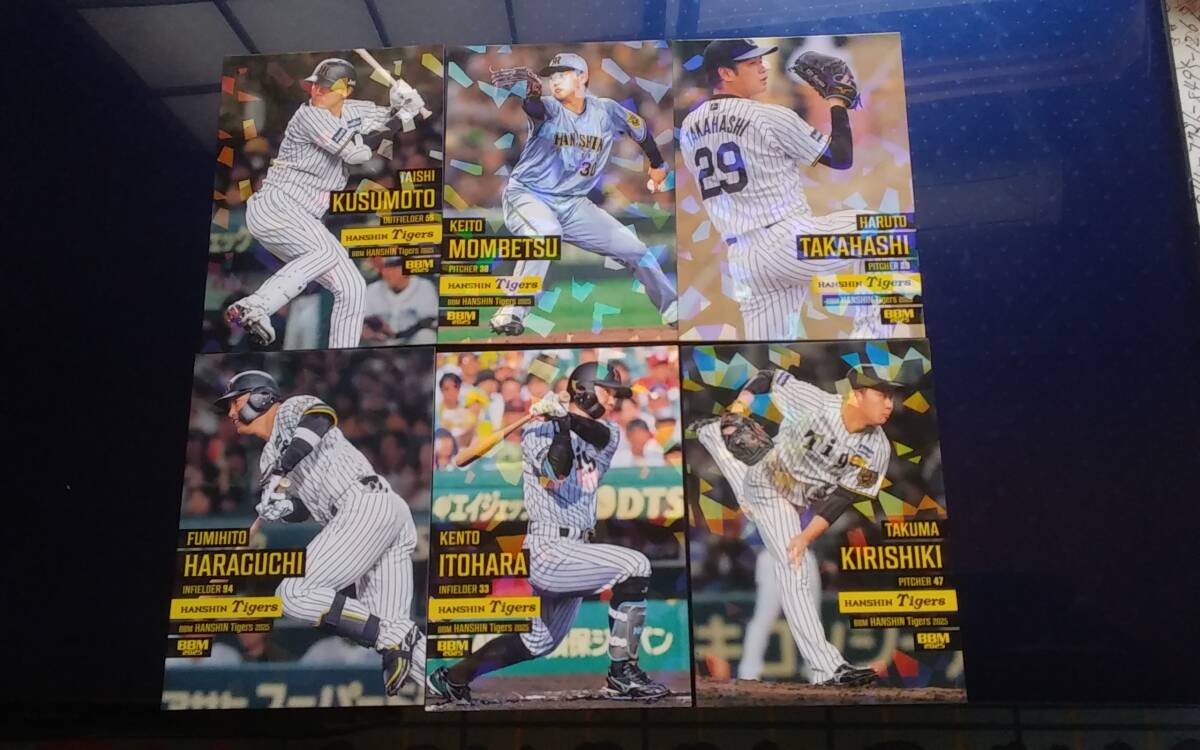 2025 BBM 阪神タイガース 【原口文仁、糸原健斗、桐敷拓馬、楠本泰史、門別啓人、髙橋遥人】 レギュラーカード キラ版 6枚セット拍卖