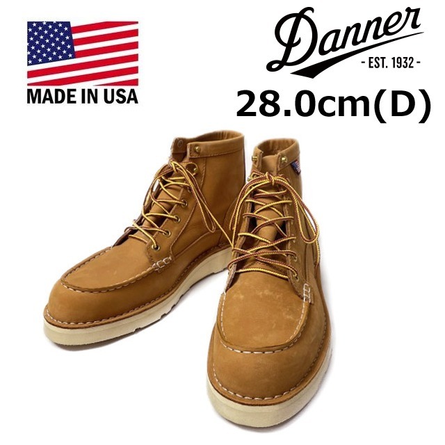 売切り【正規新品】DANNER◆BULL RUN MOC TOE 6 WHEAT US購入 レザー ブルラン モックトゥ ベルベット(Dワイズ/US10/28.0cm)茶 250709拍卖