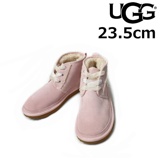 売切り【正規新品】UGG アグ◆NEUMEL Ⅱ SPILL SEAM US購入 ムートンブーツ スウェード リボン レースアップ(US5/23.5cm)ピンク 201030-B拍卖