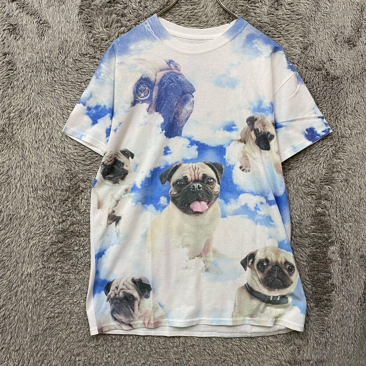 US古着 GILDAN ギルダン Tシャツ 半袖Tシャツ 半袖カットソー アニマル 犬 ドッグ サイズM ブルー 青 メンズ トップス 最落なし(F2)拍卖