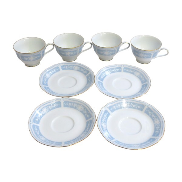 Noritake ノリタケ 1507 レースウッドゴールド カップ&ソーサー 4客セット カップ×4 ソーサー×4【送料無料】中古品 used A拍卖
