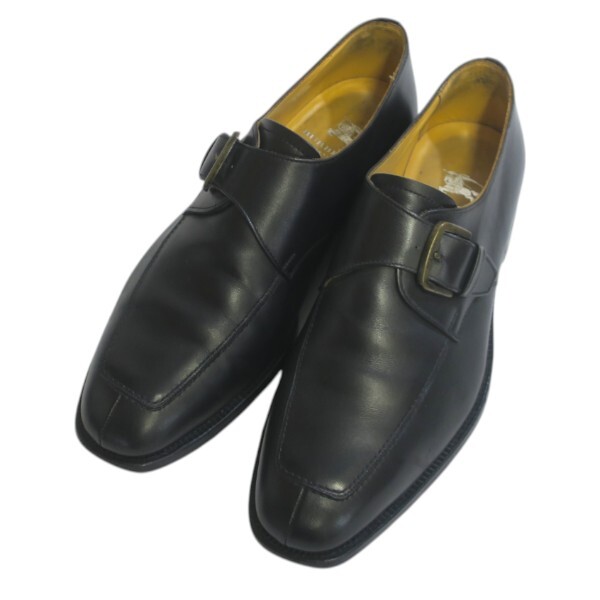 BURBERRY 211074 シングル モンク ストラップ レザー ビジネスシューズ #25EEE約25~25.5cm向き 中古品 used AB拍卖