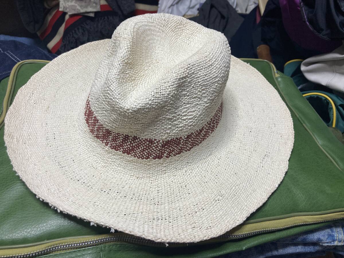 2507ノーリーズNOLLEY'SフレディアンドグロスターFREDY&GLOSTERライン入り中折れ紙ペーパーHATハット帽子フェドラ ストロー麦わら拍卖