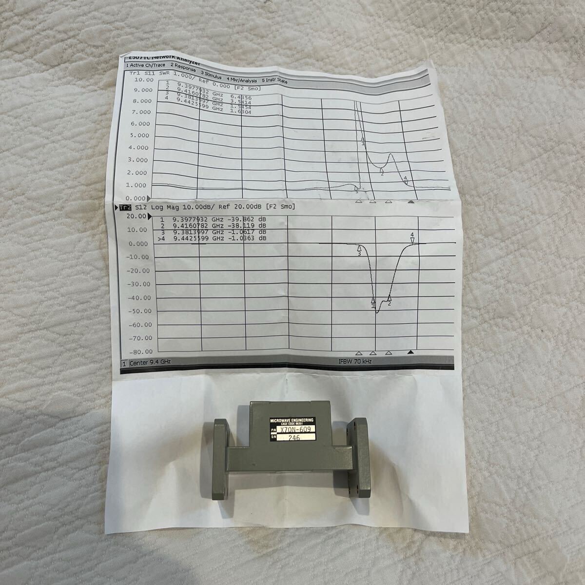 中古 MICROWAVE ENGINEERING X70N-609 WR90 9.4GHz X帯レーダー波抑圧 導波管ノッチ(トラップ)フィルタ WAVE GUIDE NOTCH FILTER拍卖