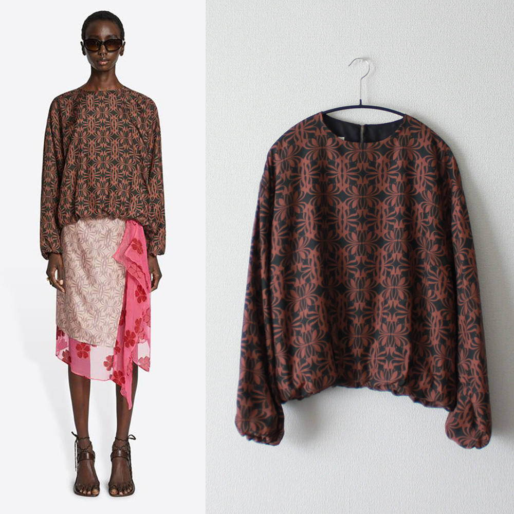 DRIES VAN NOTEN/ドリス/24SS/コクーンシルクブラウス/シャツ拍卖