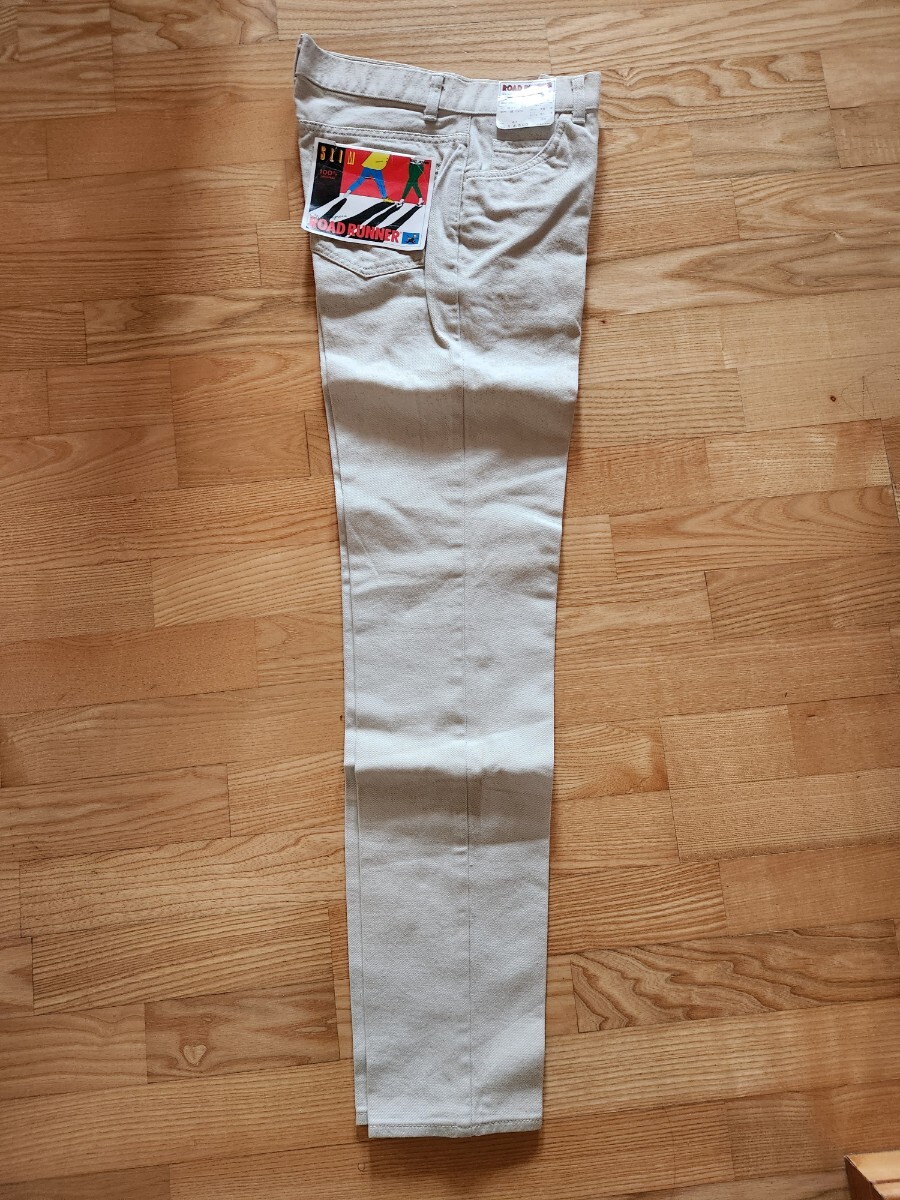 BIG-11 送料込■BIG-JOHN ビッグジョン 訳あり ROAD RUNNER ロードランナー M3D101 SLIM スリムジーンズ オフホワイト W30(実寸74cm)拍卖