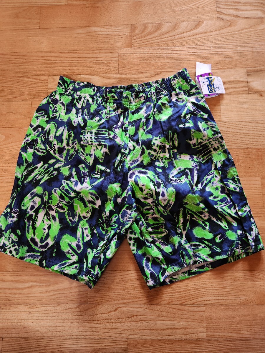 KI-1 送料込 新品★海パン god dess 329039 男子水着 日本製 ネイビー×蛍光グリーン L拍卖