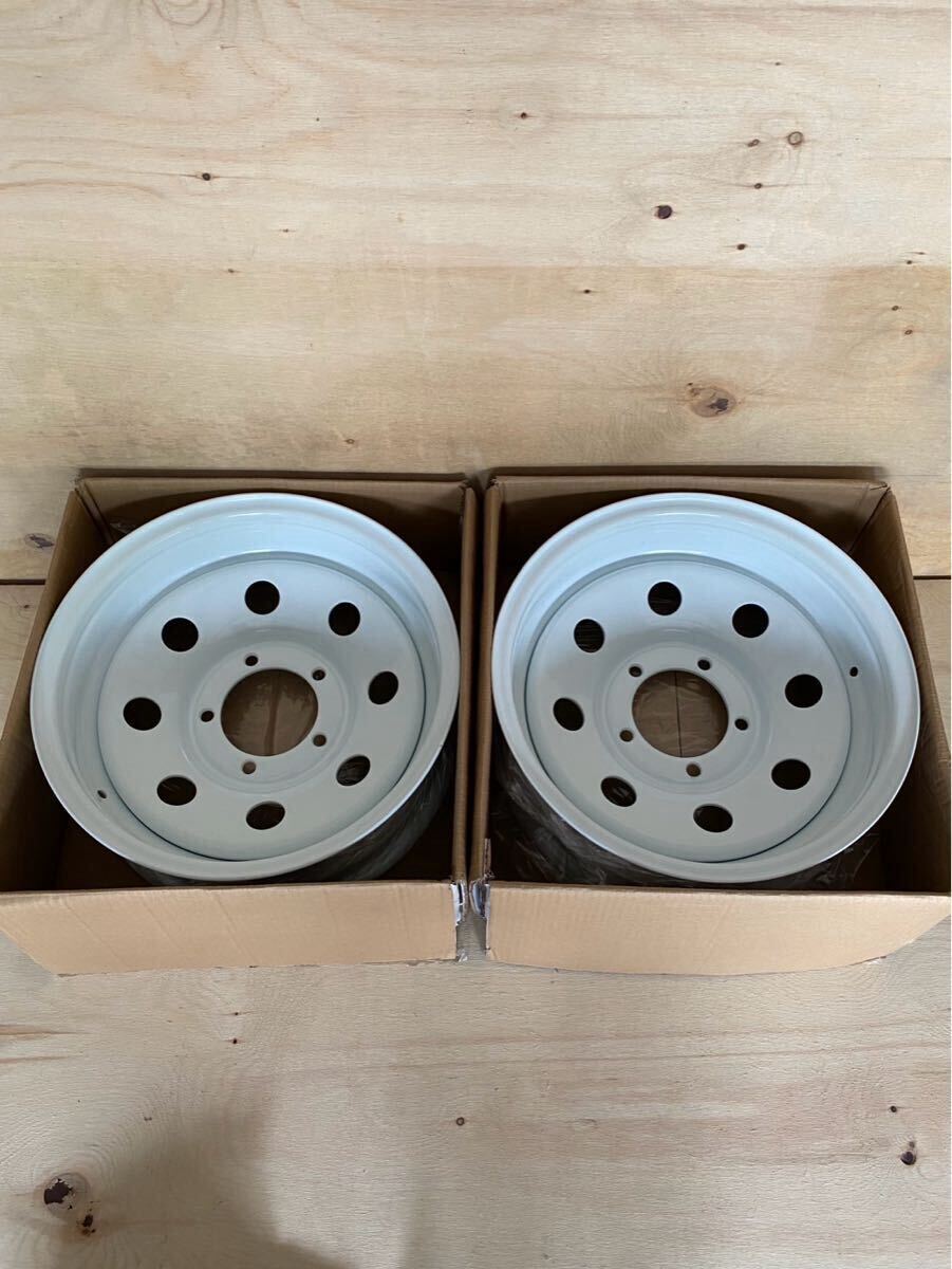 てっちん 2本 ホイール 16インチx6J-40 5穴 PCD139.7 ホワイト ドレスアップ 深リム カスタム ホワイト JDM 鉄チン ヘラフラ拍卖