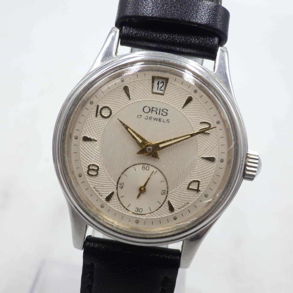441863/C【1円スタート】ORIS オリス 7459-40 ラウンド スモセコ デイト メンズ 時計 手巻き ケース31mm拍卖